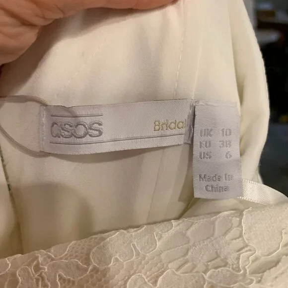 ASOS Ariana Lace Cami Wedding Dress with Full Skirt - Picture 8 of 8